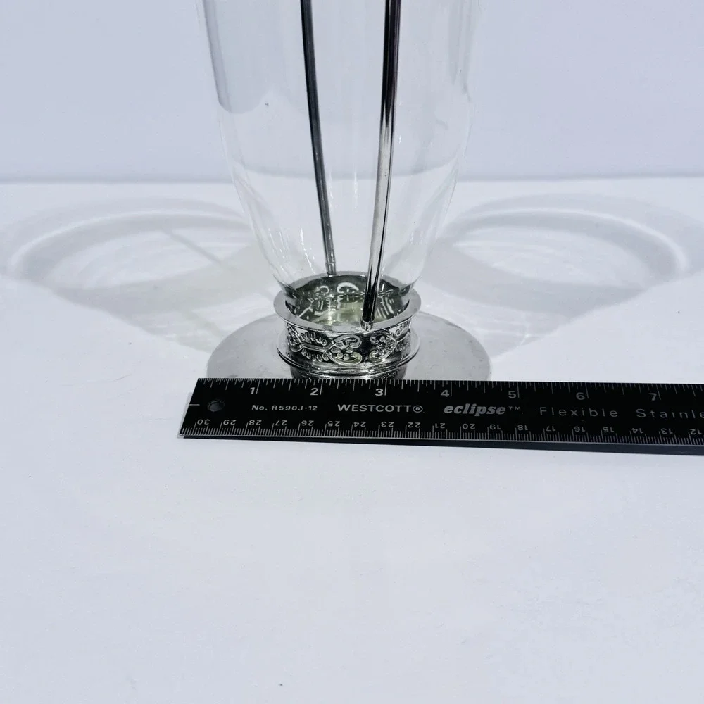 Vintage FTD Silver‎ Plated Clear Glass 9